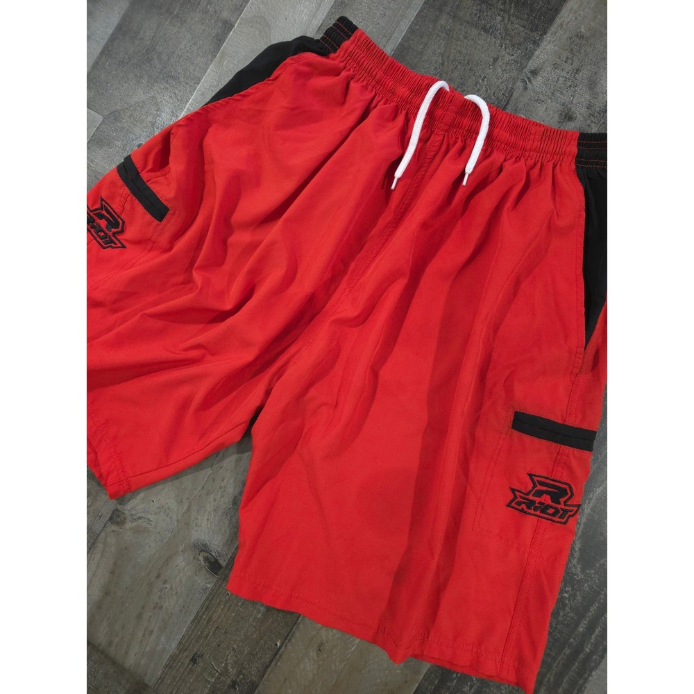 Riot Fightwear Men's Red Black MMA Grappling Shorts Fight Training Gym Cargo L